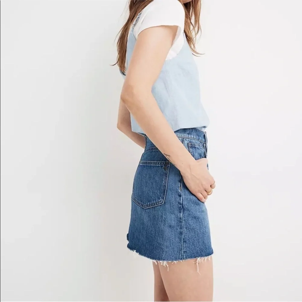 Madewell Rigid A-Line Denim Mini Skirt - Picture 2 of 13